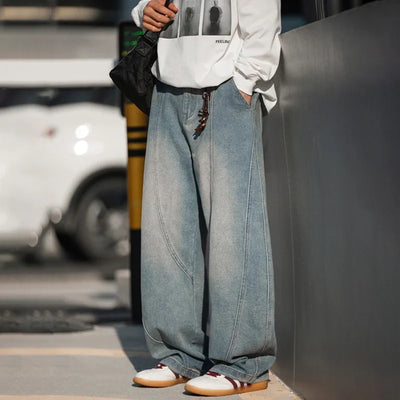 Navarita | Washed Wide Leg Denim Jeans for Men