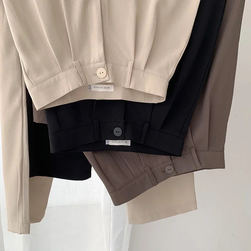 Navarita | Elegant High-Waist Wide-Leg Suit Pants